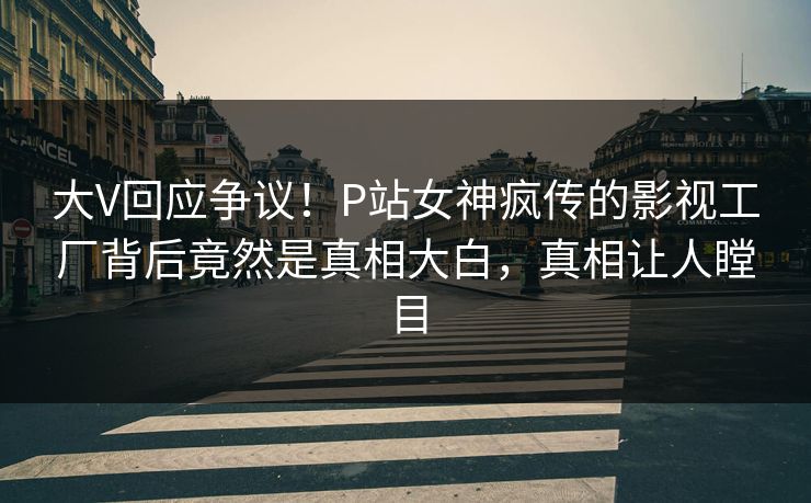 大V回应争议！P站女神疯传的影视工厂背后竟然是真相大白，真相让人瞠目