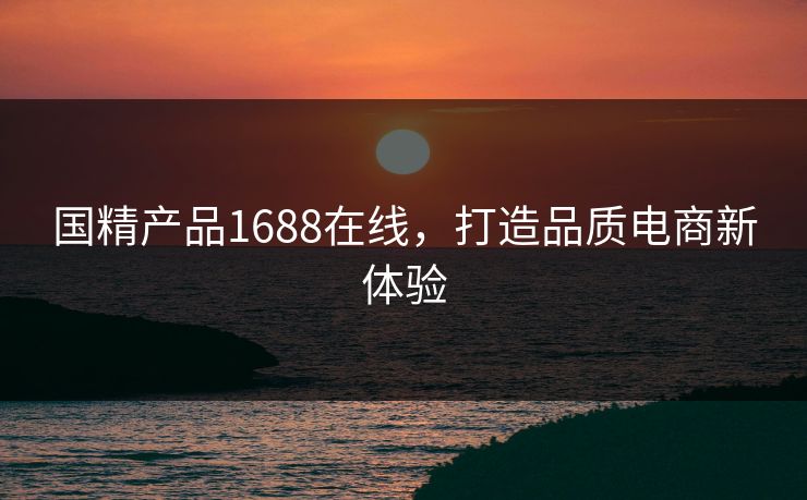 国精产品1688在线，打造品质电商新体验