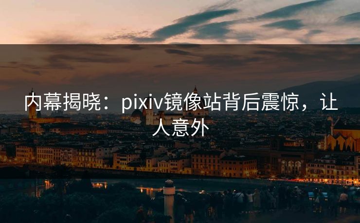 内幕揭晓：pixiv镜像站背后震惊，让人意外