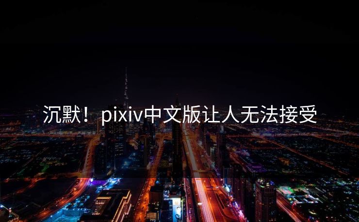 沉默！pixiv中文版让人无法接受