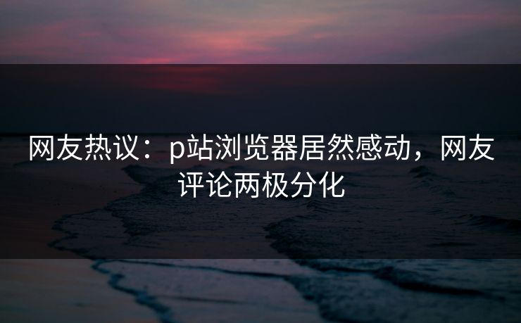 网友热议：p站浏览器居然感动，网友评论两极分化