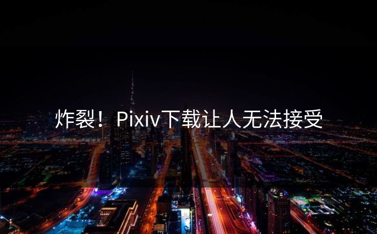 炸裂！Pixiv下载让人无法接受