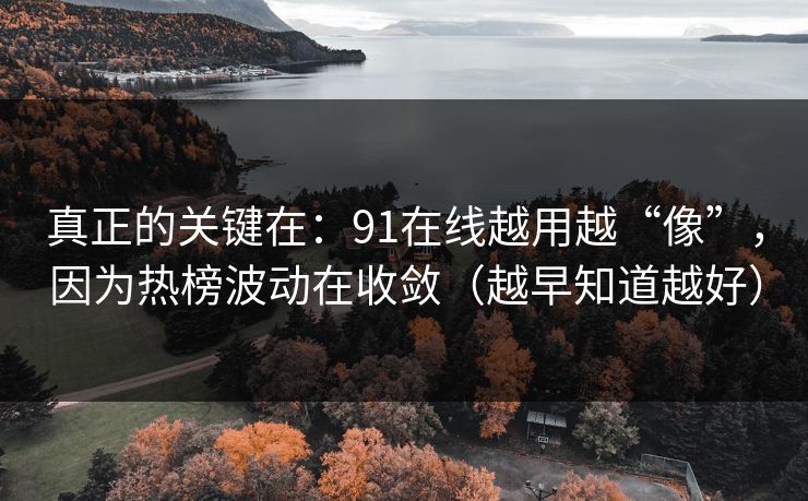 真正的关键在：91在线越用越“像”，因为热榜波动在收敛（越早知道越好）